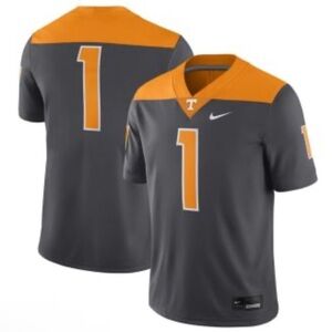 Nike Men's #1 Anthracite Tennessee Volunteers Alternate Game Jersey Size Large